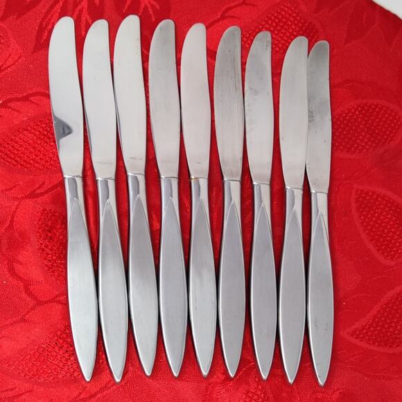 9X BK Oneida Oneidacraft Deluxe Stainless Wintersong Butter Knives - Picture 8 of 12